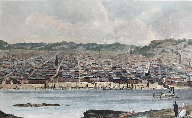 A picture of Cincinnati published in Harper’s Weekly in 1852.