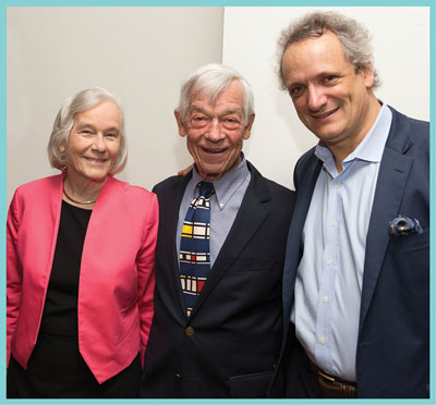 Ann and Harry Santen with Louis Langrée at a 2016 donor appreciation event. 